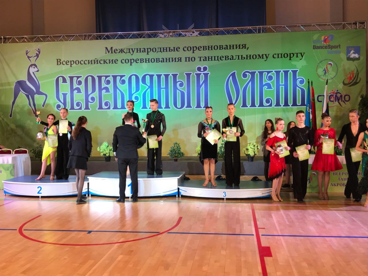 Народный ансамбль спортивного бального танца «Гейзер» занял призовые места во всероссийских соревнованиях юношей и девушек по танцевальному спорту «Серебряный олень».